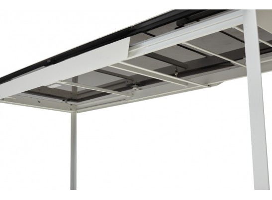 Стол CREMONA 160 HIGH GLOSS STATUARIO Белый мрамор глянцевый, керамика/ белый каркас 