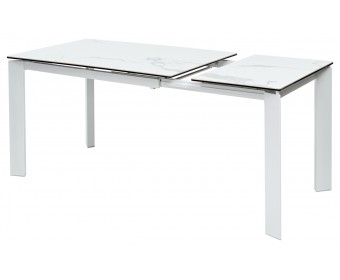 Стол КОРНЕР (CORNER) 120 цвет БЕЛЫЙ МРАМОР (HIGH GLOSS STATUARIO) керамика, стекло/ БЕЛЫЙ, ®DISAUR