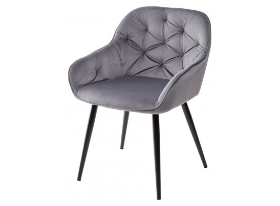 Стул BREEZE BLUVEL-14 GREY, велюр / черный каркас 