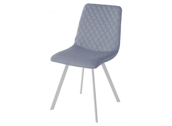 Стул DAIQUIRI BLUVEL-06 BLUE / белый каркас, велюр 