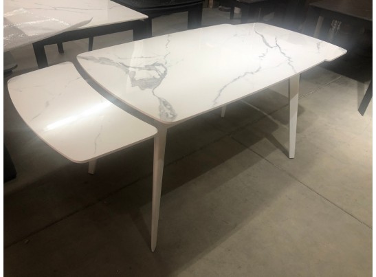 Стол ELIOT 120 GLOSS STATUARIO WHITE SOLID CERAMIC / WHITE, ®DISAUR