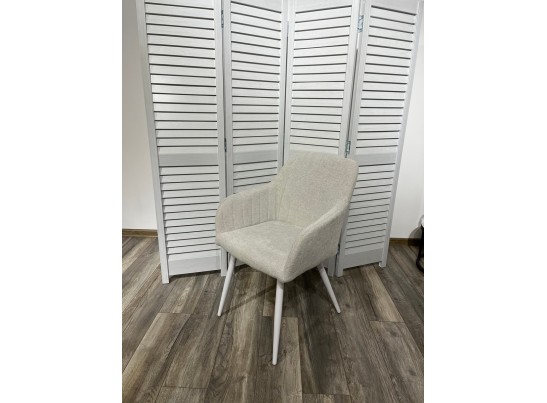 Стул BRANDY WZ2042-18 белая галька, фактурный велюр/ белый каркас 