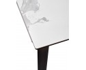 Стол CREMONA 160 HIGH GLOSS STATUARIO Белый мрамор глянцевый, керамика/ черный каркас 