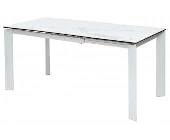 Стол КОРНЕР (CORNER) 120 цвет БЕЛЫЙ МРАМОР (HIGH GLOSS STATUARIO) керамика, стекло/ БЕЛЫЙ, ®DISAUR