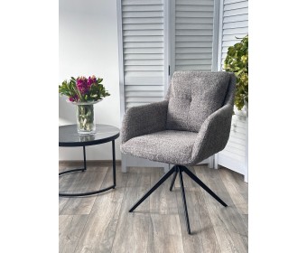 Стул MEADOW 360 град. поворот. Темно-серый XD841-16, букле / черный каркас, ®DISAUR