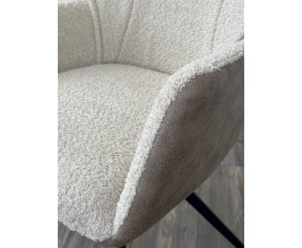 Стул БРЕВИС (BREVIS) 180 град. поворот. 841-02 Бежевый, букле/ 101 Бежевый, ткань/ Черный, ®DISAUR