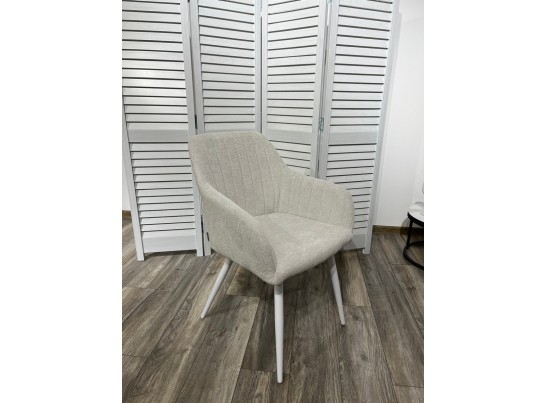 Стул BRANDY WZ2042-18 белая галька, фактурный велюр/ белый каркас 