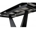 Стол ACUTO2 170 DARK CEMENT Тёмно-серый мрамор матовый, керамика/ черный каркас  NEW!