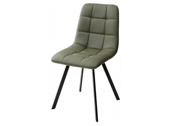 Стул CHILLI SQUARE HK017-22 серо-эвкалиптовый, PU / черный каркас 