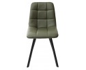 Стул CHILLI SQUARE HK017-22 серо-эвкалиптовый, PU / черный каркас 