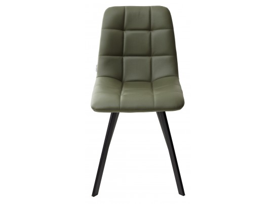 Стул CHILLI SQUARE HK017-22 серо-эвкалиптовый, PU / черный каркас 
