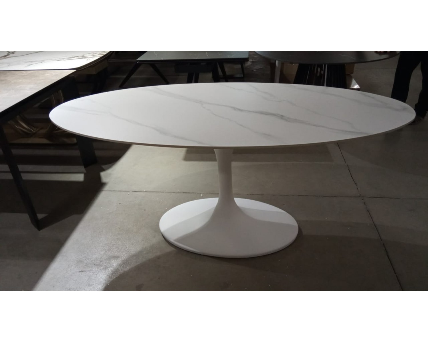 Стол AVOLA 180 MATT WHITE MARBLE SOLID CERAMIC / WHITE