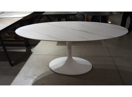 Стол AVOLA 180 MATT WHITE MARBLE SOLID CERAMIC / WHITE 