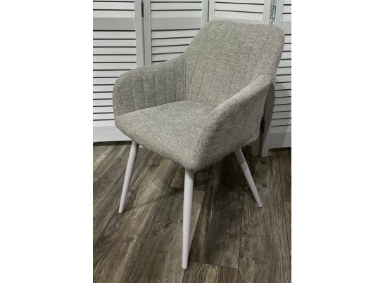 Стул BRANDY WZ2042-19 галечный серый фактурный велюр/ белый каркас 