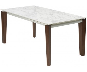 Стол ЭЗМИР (ESMIR) 160 цвет АРАБЕСКАТО (MATTE ARABESCATO SOLID CERAMIC) / ОРЕХ, ®DISAUR