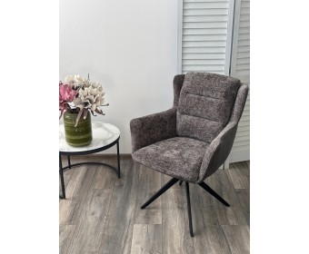 Стул GARLAND 360 град. поворот. HAGA-16 Серый, ткань/ GINO-457 Серый, ткань/ Черный, ®DISAUR