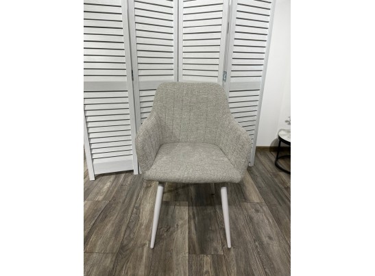 Стул BRANDY WZ2042-19 галечный серый фактурный велюр/ белый каркас 