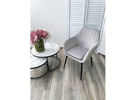 Стул ALABAMA BLUVEL-03 LIGHT GREY, велюр / черный каркас 