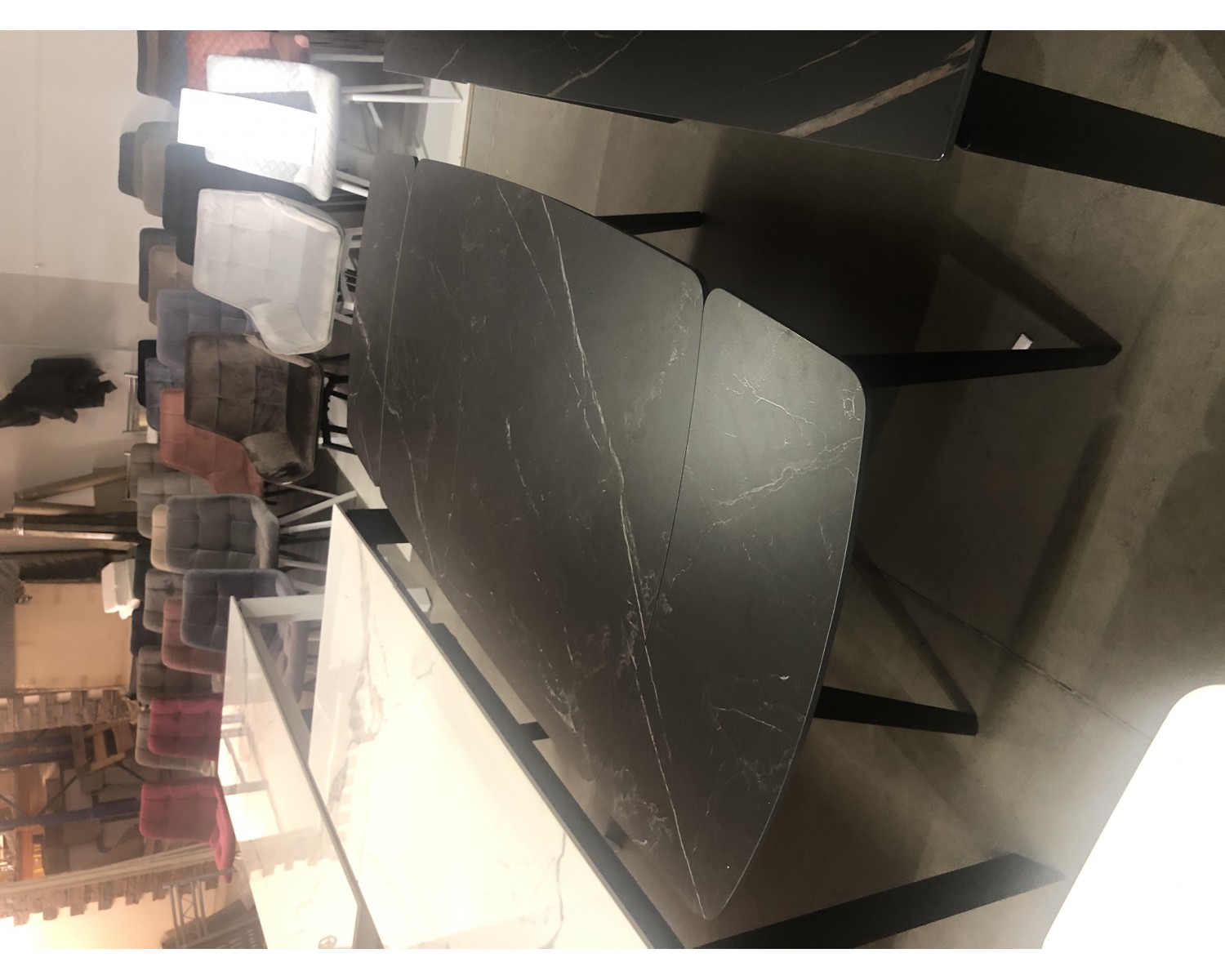 Стол ELIOT 120 MATT BLACK MARBLE SINTERED STONE/ BLACK