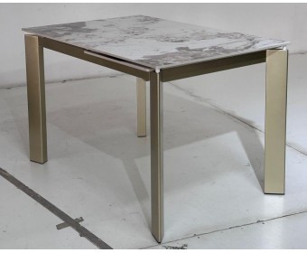 Стол КОРНЕР (CORNER) 120 цвет ПАНДОРА (GLOSS LUXURY PANDORA SOLID CERAMIC) / ШАМПАНЬ, ®DISAUR