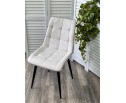 Стул CHIC HE622-20/ HE622-22 светло-серый, ткань/ черный каркас 