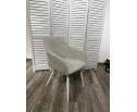 Стул BRANDY WZ2042-19 галечный серый фактурный велюр/ белый каркас 