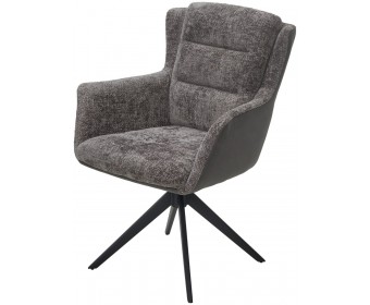 Стул GARLAND 360 град. поворот. HAGA-16 Серый, ткань/ GINO-457 Серый, ткань/ Черный, ®DISAUR
