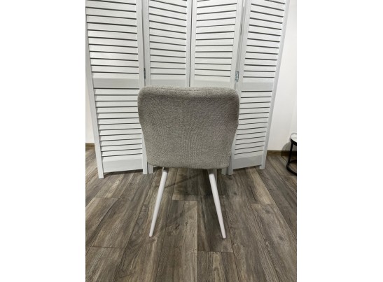 Стул BRANDY WZ2042-19 галечный серый фактурный велюр/ белый каркас 