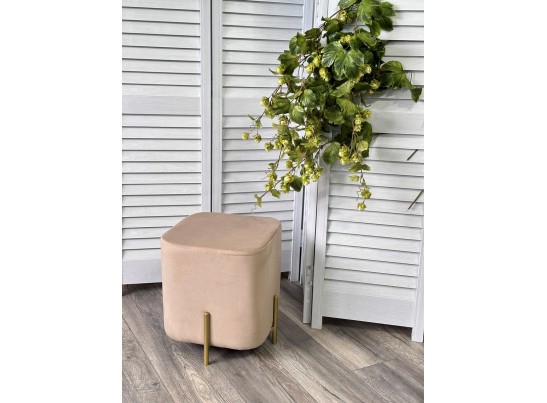 Пуф для гостиной OTTO, цвет Velutto 05 Бежевый, велюр / золотой каркас 