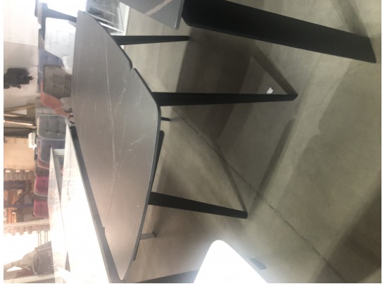 Стол ELIOT 120 MATT BLACK MARBLE SINTERED STONE/ BLACK 