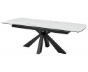 Стол ROVIGO 170 HIGH GLOSS STATUARIO Белый мрамор глянцевый, керамика/ черный каркас 