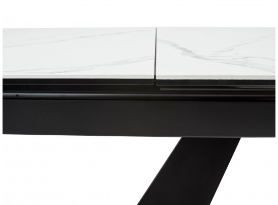 Стол ACUTO2 170 MATTE STATUARIO Белый мрамор матовый, керамика/ черный каркас 
