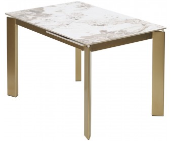 Стол КОРНЕР (CORNER) 120 цвет ПАНДОРА (GLOSS LUXURY PANDORA SOLID CERAMIC) / ШАМПАНЬ, ®DISAUR