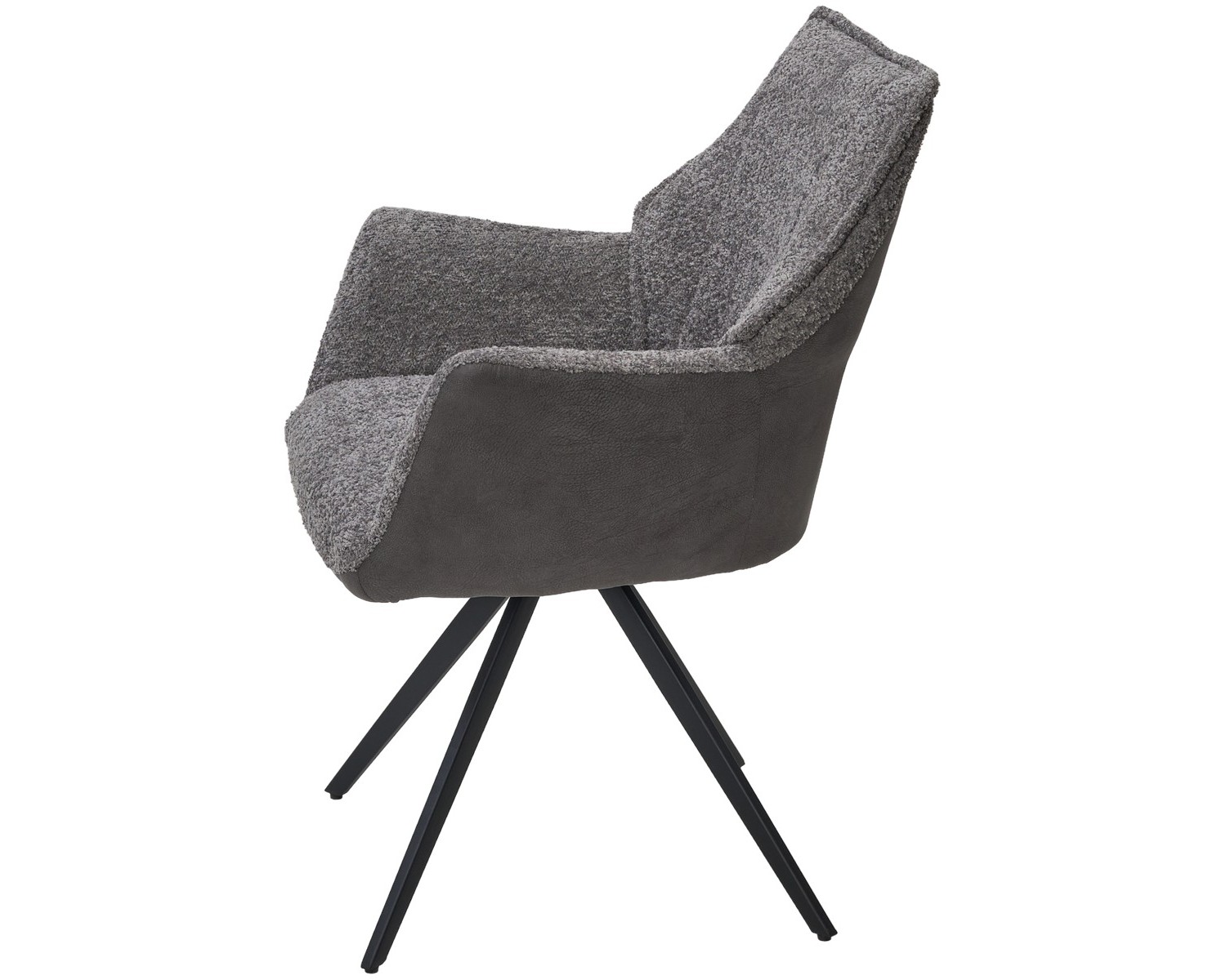 Стул BREVIS 180 град. поворот. XD841-16 Серый, букле/ GINO-457 Серый, ткань/ Черный, ®DISAUR