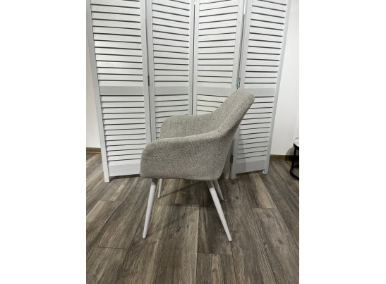 Стул BRANDY WZ2042-19 галечный серый фактурный велюр/ белый каркас 