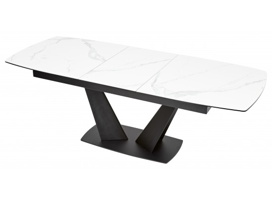 Стол ACUTO2 170 MATTE STATUARIO Белый мрамор матовый, керамика/ черный каркас 