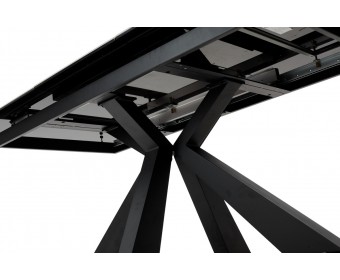 Стол ROVIGO 170 HIGH GLOSS STATUARIO Белый мрамор глянцевый, керамика/ черный каркас 