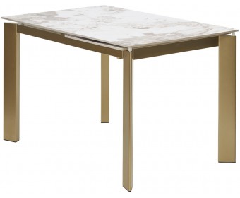 Стол КОРНЕР (CORNER) 120 цвет ПАНДОРА (GLOSS LUXURY PANDORA SOLID CERAMIC) / ШАМПАНЬ, ®DISAUR