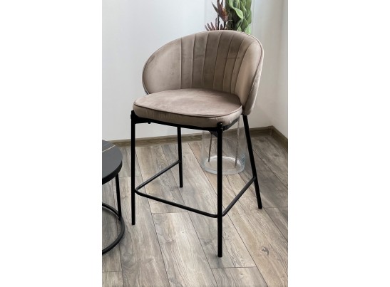 Полубарный стул WENDY BLUVEL-40 BEIGE (H=65), велюр 