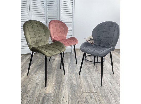 Стул FLOWER BLUVEL-77 ASH GREEN, велюр 