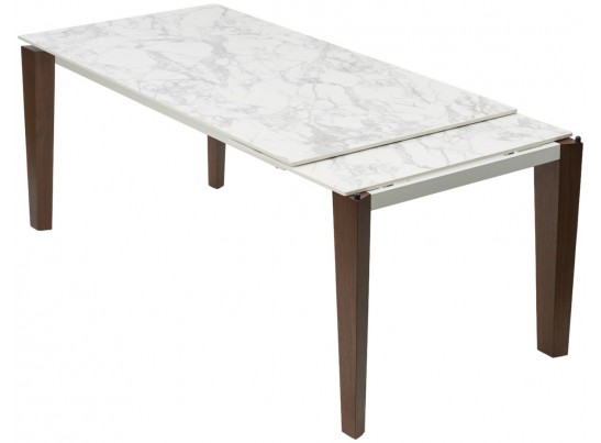 Стол ESMIR 160 MATTE ARABESCATO SOLID CERAMIC/ орех, ®DISAUR
