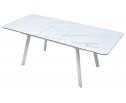 Стол ARUBA 140 GREY-WHITE/ WHITE глазурованное стекло 