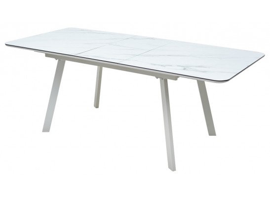 Стол ARUBA 140 GREY-WHITE/ WHITE глазурованное стекло 