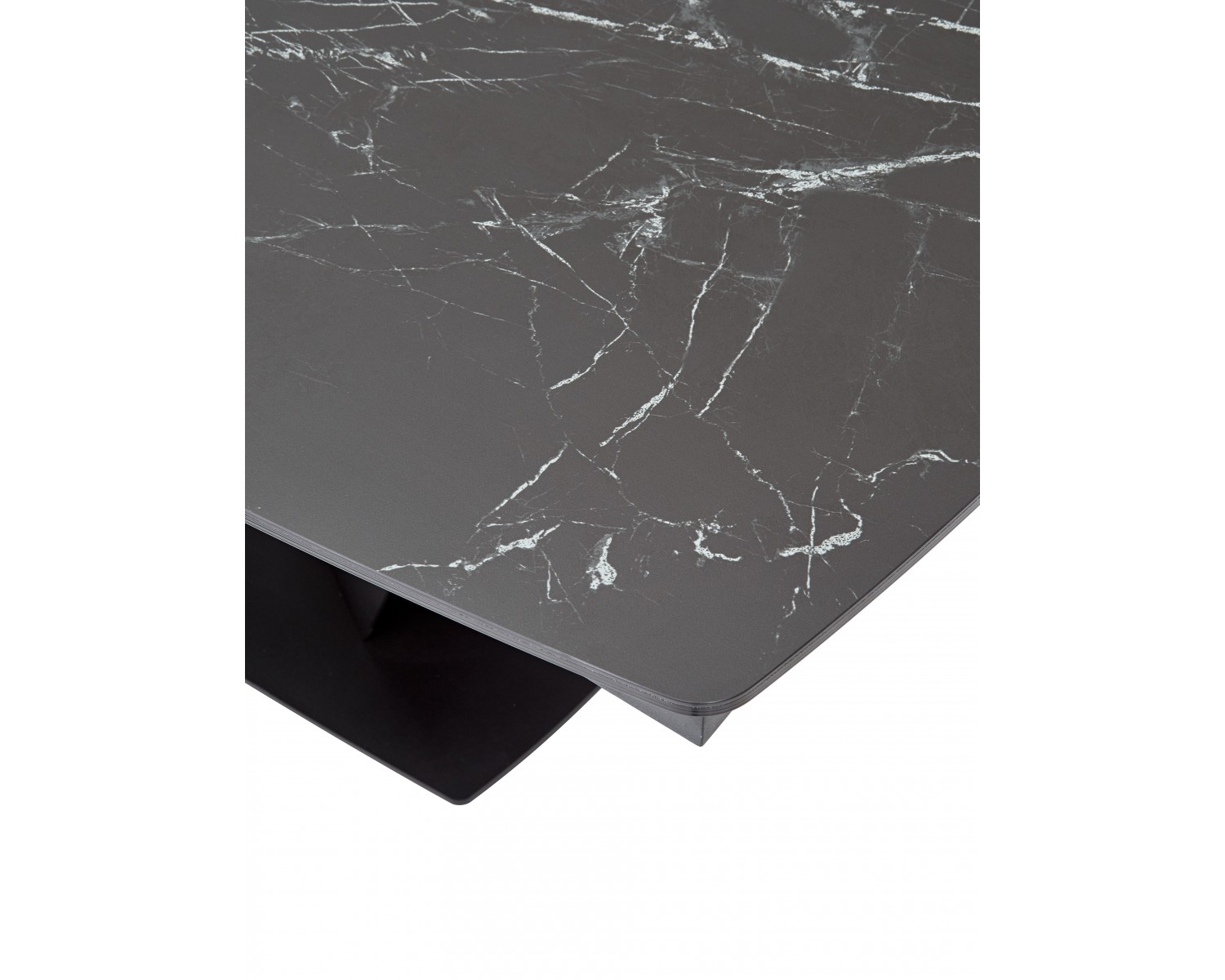 Стол ACUTO2 170 NERO KL-116 Черный мрамор матовый, итальянская керамика/ черный каркас