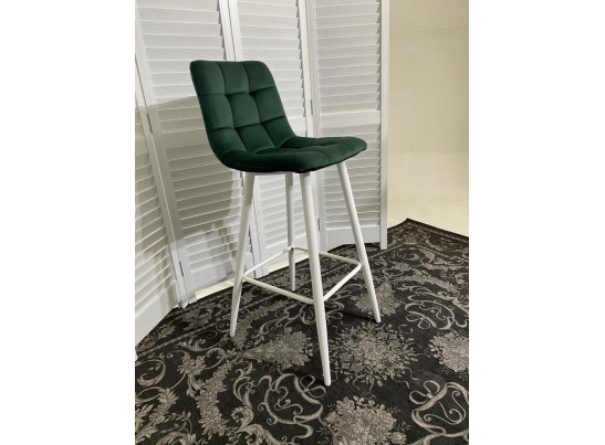Барный стул LECCO UF910-14 DARK GREEN, велюр/белый каркас, 4 шт./2 кор. 