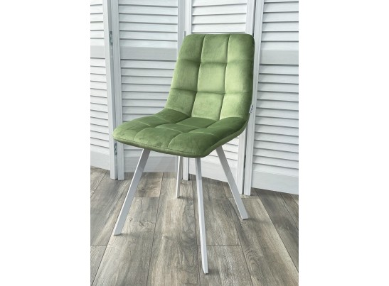 Стул CHILLI SQUARE G108-27 террариумный мох, велюр/ белый каркас 