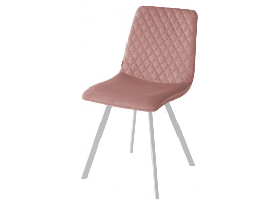 Стул DAIQUIRI BLUVEL-52 PINK / белый каркас, велюр 