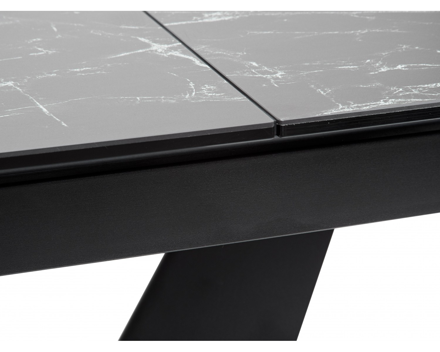 Стол ACUTO2 170 NERO KL-116 Черный мрамор матовый, итальянская керамика/ черный каркас