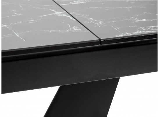 Стол ACUTO2 170 NERO KL-116 Черный мрамор матовый, итальянская керамика/ черный каркас 