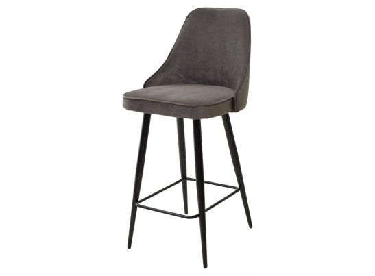 Барный стул NEPAL-BAR ГРАФИТ #14, велюр/ черный каркас (H=78cm) 